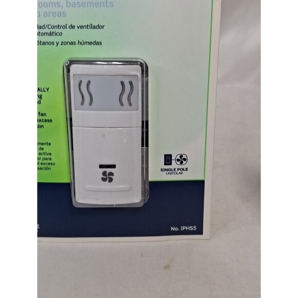Leviton Decora Humidity Sensor/Fan Control IPHS5, White, - Picture 3 of 8